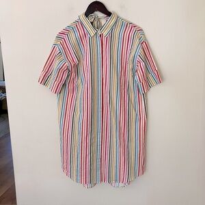 Bonobos Women's Vertical Striped Riviera Collared Shirt Dress Size Extra Small